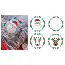 Stickserie - Herz Kranz Weihnachten